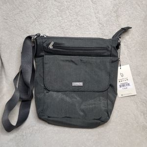 Baggallini Pocket Town Bagg Crossbody Organizer Purse Bag Charcoal Gray Nylon